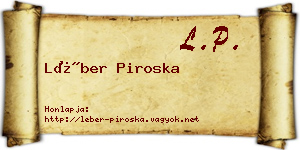 Léber Piroska névjegykártya